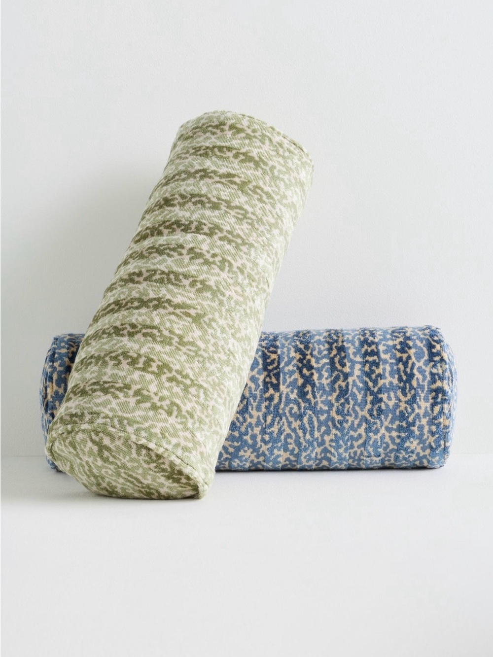 Anthropologie Woven Striped Jacquard Bolster, Blue